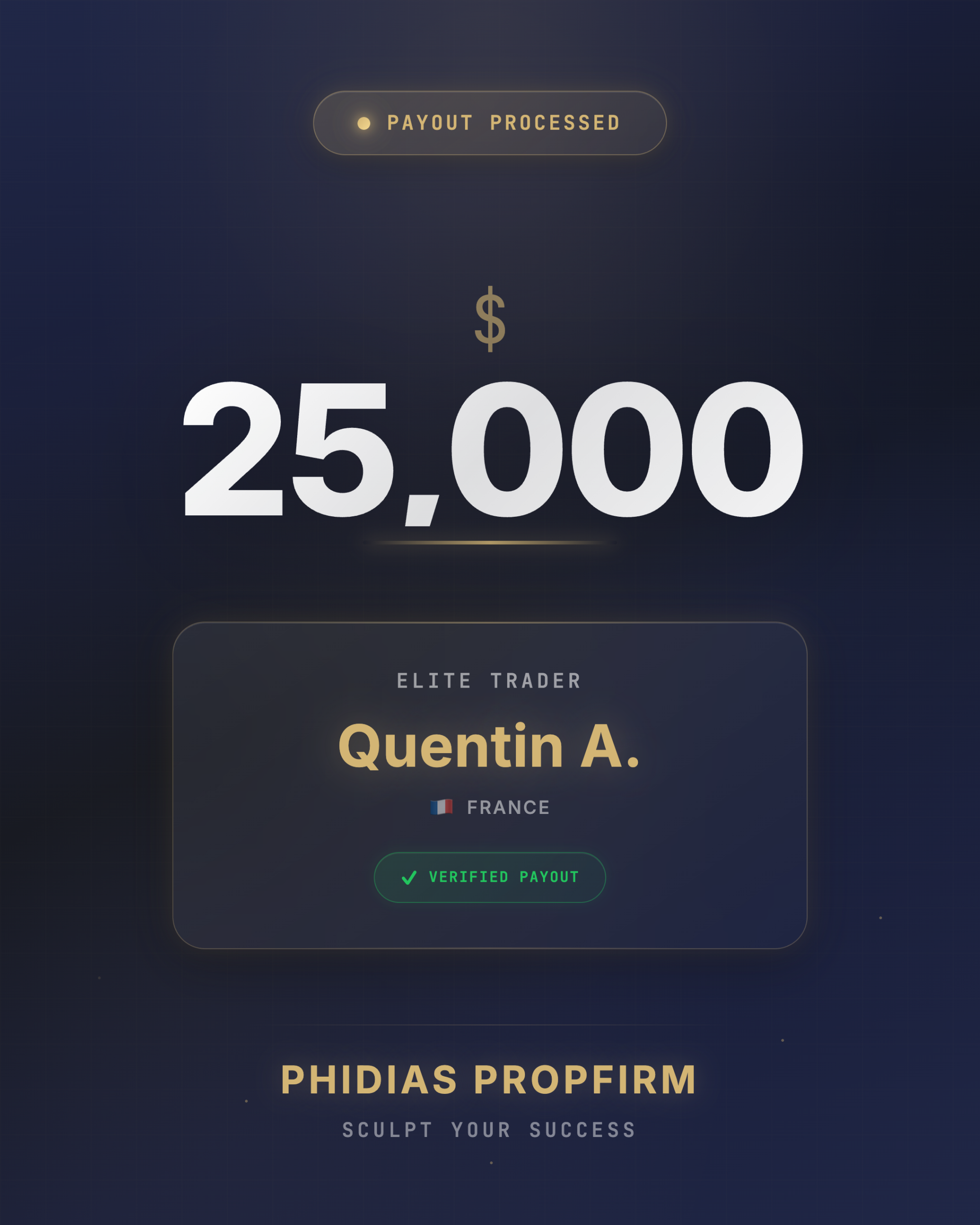Quentin $25,000 Payout