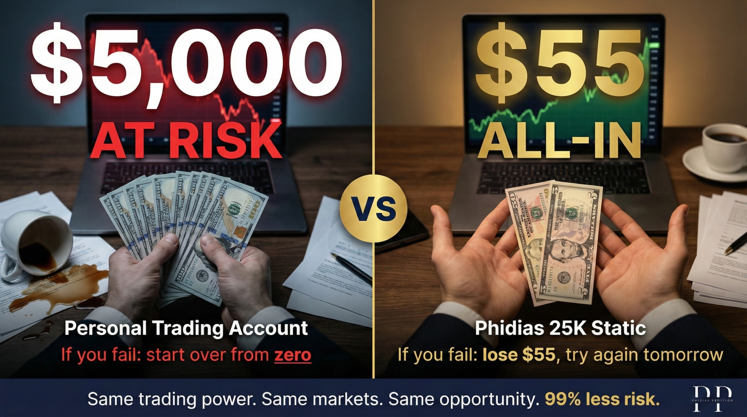 risk of personal vs prop firm